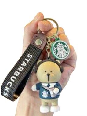 Starbucks Bear Keyring Charm in Green, Brown and Blue